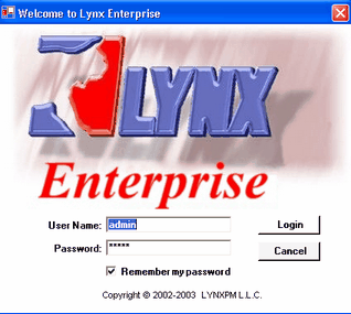 login screen